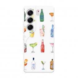 Soft touch белый Летние напитки на Tecno Camon 40 Pro