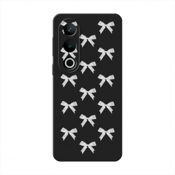 Матовый силиконовый чехол Белые бантики на Oneplus Nord CE4