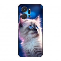 Матовый силиконовый чехол Голубоглазый котёнок на Honor X7A