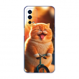 Силиконовый чехол Кот на велике на Oppo A55 4G