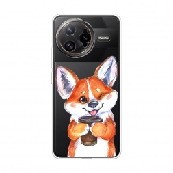 Силиконовый чехол Корги с кофе на Xiaomi Poco F7 Ultra