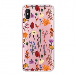 Силиконовый чехол Orange Purple flowers на Xiaomi Redmi S2 (Redmi Y2)