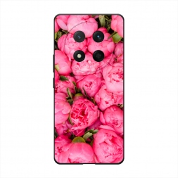 Матовый силиконовый чехол Прекрасные пионы на Honor X60 Pro