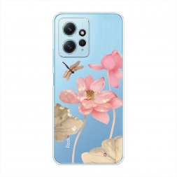 Силиконовый чехол Розовые лотосы на Xiaomi Redmi Note 12 4G