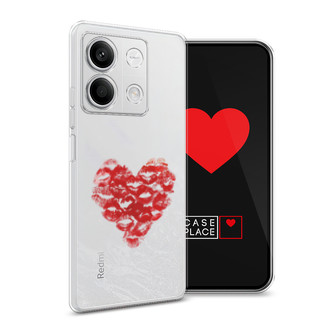 Силиконовый чехол Сердечко из поцелуев на Xiaomi Redmi Note 13 5G