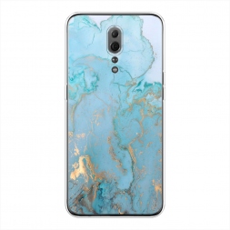 Силиконовый чехол Голубой мрамор рисунок на Oppo Reno Z