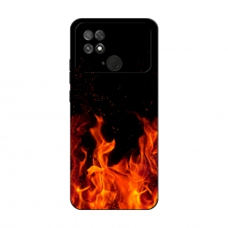 Матовый силиконовый чехол Все в огне на Xiaomi Poco C40
