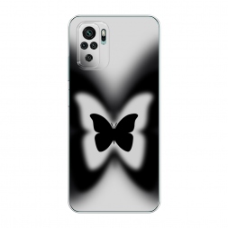 Силиконовый чехол Монохромная бабочка на Xiaomi Redmi Note 10