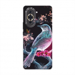 Силиконовый чехол Птица на цветущем дереве на Huawei Nova 10 Pro