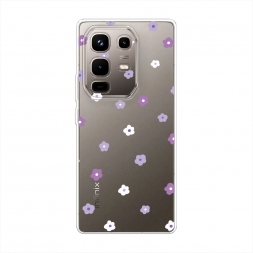 Силиконовый чехол Фиолетовые цветочки рисунок на Infinix Note 50