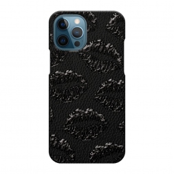 Кожаный черный Губки на iPhone 12 Pro Max