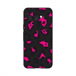Матовый силиконовый чехол Pink cow spots на Google Pixel 9a