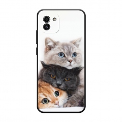 Матовый силиконовый чехол Пушистые мордашки на Samsung Galaxy A03