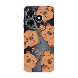 Силиконовый чехол Мультяшные капибары 2 на Tecno Spark Go 2024