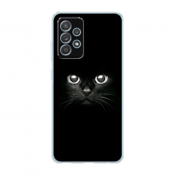 Силиконовый чехол Взгляд черной кошки на Samsung Galaxy A52