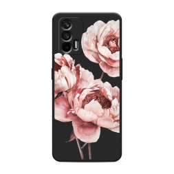 Матовый силиконовый чехол Акварельные бутоны на Realme Q3 Pro
