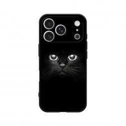 Матовый силиконовый чехол Взгляд черной кошки на iPhone 17 Pro