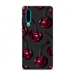 Матовый силиконовый чехол Сочные черешни 4 на Huawei P30