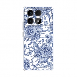 Силиконовый чехол Гжель цветы рисунок на Xiaomi Redmi K70 Ultra