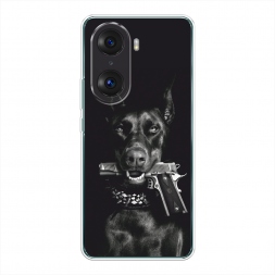 Силиконовый чехол Опасный доберман на Honor 60 Pro