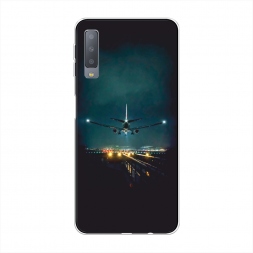 Силиконовый чехол Ночной рейс на Samsung Galaxy A7 2018
