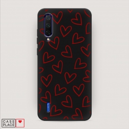 Матовый силиконовый чехол Little hearts doodles 2 на Xiaomi Mi A3 Lite