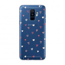 Силиконовый чехол Рисунок из сердечек на Samsung Galaxy A6 Plus