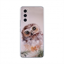 Силиконовый чехол Сова на розовом на Vivo V20 SE