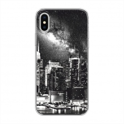 Силиконовый чехол Ночной Нью-Йорк на iPhone XS (10S)