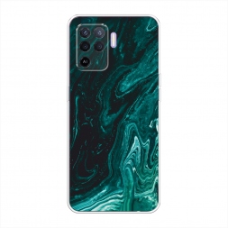 Силиконовый чехол Мрамор изумруд на Oppo Reno 5 Lite