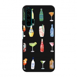 Матовый силиконовый чехол Летние напитки на Honor 20 Pro