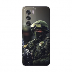 Силиконовый чехол Солдат на Oppo Reno 12 pro