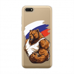 Силиконовый чехол Русский медведь на Honor 7A / Honor 7S