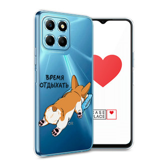 Силиконовый чехол Корги отдыхает на Honor X6s