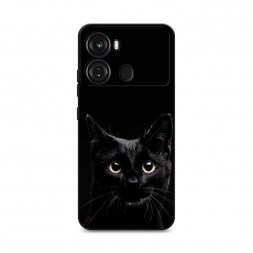 Матовый силиконовый чехол Добрый кот на Itel P40
