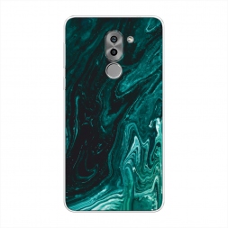 Силиконовый чехол Мрамор изумруд на Honor 6X