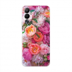 Силиконовый чехол Сочные пионы на Tecno Pova 4