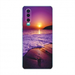 Силиконовый чехол Закат на пляже на Huawei P30