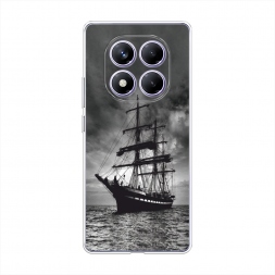 Силиконовый чехол Корабль в пасмурном море на Xiaomi Redmi Note 14 Pro 4G