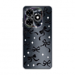 Силиконовый чехол Милые чёрные бантики на Tecno Spark Go 2024