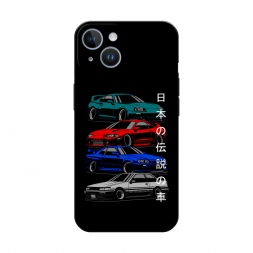 Матовый силиконовый чехол JDM Legend cars на iPhone 14