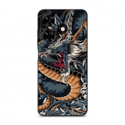 Матовый силиконовый чехол Japanese Dragon на Tecno Spark Go 2024