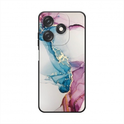 Матовый силиконовый чехол Розовые разводы рисунок на Tecno Spark 10 4G