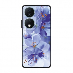 Матовый силиконовый чехол Фиолетовые цветки на Honor X7b