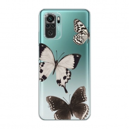 Силиконовый чехол Три монохромные бабочки на Xiaomi Redmi Note 10