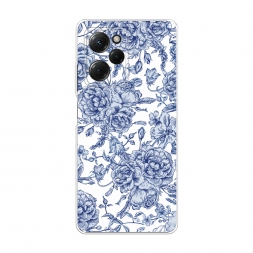 Силиконовый чехол Гжель цветы рисунок на Xiaomi Poco X5 Pro 5G