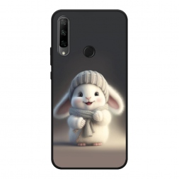 Матовый силиконовый чехол Белый крольчонок в шапке на Honor 9X Premium