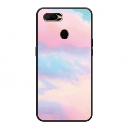 Матовый силиконовый чехол Розовые облака на Oppo A5s