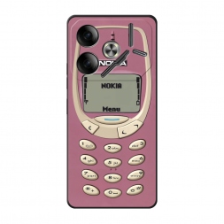 Матовый силиконовый чехол Розовая нокиа на Tecno Pova 6