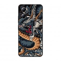 Матовый силиконовый чехол Japanese Dragon на Xiaomi Poco X5 5G
